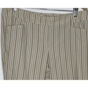New York & Company Womens Beige Striped Ankle Pants Size 14